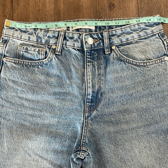 MNG Jeans High Rise Jeans Women’s 6 Ankle Cropped Straight Leg Frayed Light Wash - Picture 11 of 11